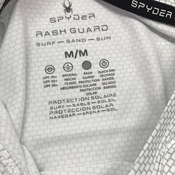 Mens medium- spyder swim rash guard top short sleeve - Picture 8 of 8